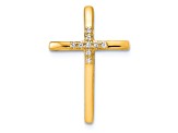 14K Yellow Gold 0.03ct. Diamond Cross Chain Slide