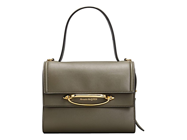 Alexander McQueen The Story Bag Khaki Leather Small Satchel