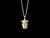 Star Wars™ Fine Jewelry The Jedi™ Master Diamond Rhodium Over Silver With 10k Gold Pendant 0.10ctw