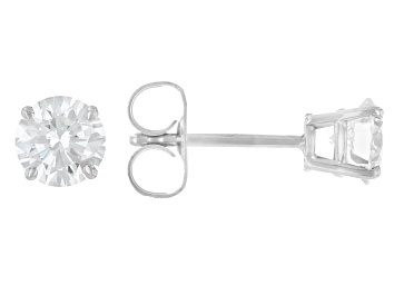 White Lab-Grown Diamond G-H VS Rhodium Over Sterling Silver Cluster Stud Earrings 2.00ctw