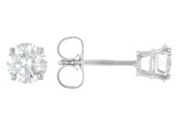 14k White Gold 0.75ctw Round White IGI Card Cert Lab-Grown Diamond Solitaire Earrings F-G/VS2-SI1