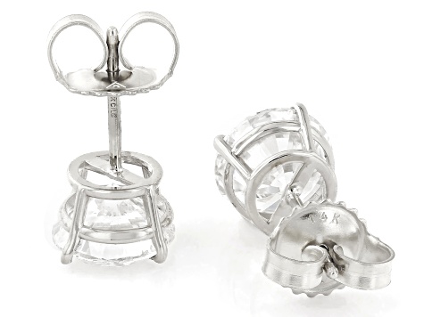 Certified Pear Shape White Lab-Grown Diamond F VS1 14k White Gold 3-Prong Stud Earrings 3.00ctw