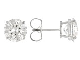 14k White Gold 4.00ctw Round White IGI Certified Lab-Grown Diamond Solitaire Earrings F/VS1