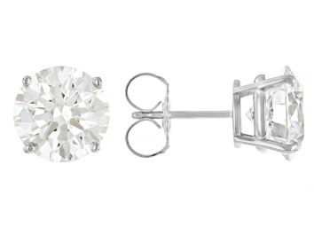 Certified Emerald Cut White Lab-Grown Diamond F VS1 14k White Gold 4-Prong Stud Earrings 3.00ctw