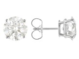 14k White Gold 5.00ctw Round White IGI Certified Lab-Grown Diamond Solitaire Earrings F/VS1