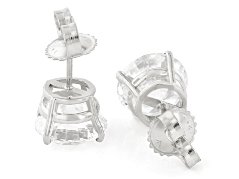 14k White Gold 5.00ctw Round White IGI Certified Lab-Grown Diamond Solitaire Earrings F/VS1