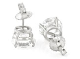 14k White Gold 5.00ctw Round White IGI Certified Lab-Grown Diamond Solitaire Earrings F/VS1