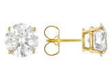 14k Yellow Gold 5.00ctw Round White IGI Certified Lab-Grown Diamond Solitaire Earrings F/VS1