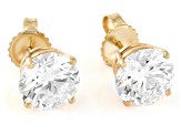 14k Yellow Gold 5.00ctw Round White IGI Certified Lab-Grown Diamond Solitaire Earrings F/VS1