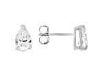 Certified Pear Shape Lab-Grown Diamond F-G SI 14K WG Martini Solitaire Stud Earrings 1.00ctw