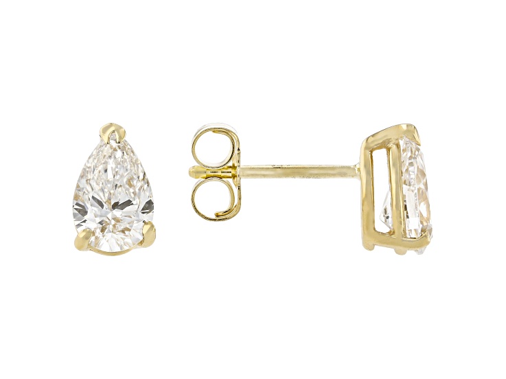 Certified Pear Shape White Lab-Grown Diamond F-G/SI 14k