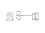 Certified Oval White Lab-Grown Diamond F-G SI 14K White Gold Solitaire Stud Earrings 1.00ctw