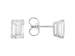 Certified Emerald Cut White Lab-Grown Diamond F VS1 14K White Gold Solitaire Stud Earrings 3.00ctw