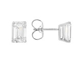 Certified Emerald Cut White Lab-Grown Diamond F VS1 14K White Gold Solitaire Stud Earrings 3.00ctw