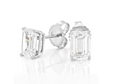 Certified Emerald Cut White Lab-Grown Diamond F VS1 14K White Gold Solitaire Stud Earrings 3.00ctw