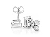 Certified Emerald Cut White Lab-Grown Diamond F VS1 14K White Gold Solitaire Stud Earrings 3.00ctw