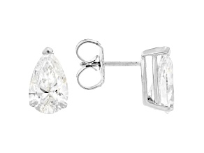 Certified Pear Shape Lab-Grown Diamond F VS1 14K White Gold Martini Solitaire Stud Earrings 3.00ctw