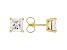 14k Yellow Gold 3.00ctw Princess Cut White IGI Certified Lab-Grown Diamond Solitaire Earrings F/VS1