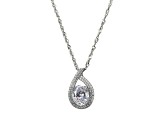 White Cubic Zirconia Rhodium Over Sterling Silver Pendant With Chain 4.38ctw