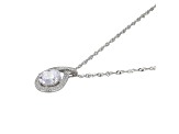 White Cubic Zirconia Rhodium Over Sterling Silver Pendant With Chain 4.38ctw