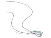 2.33ctw Aquamarine and 0.50ctw Diamond 14k White Gold Pendant With Chain