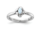 Sterling Silver Stackable Expressions Lab Created Opal Ring 0.09ctw