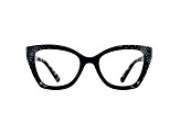 Black Crystal Square Frame Reading Glasses. Strength 1.50