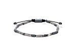 Invicta Jewelry Men's Map Jasper Tube and Hematite Stone Bead Adjustable Bracelet (4mm)