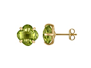 10K Gold Peridot Clover Earrings