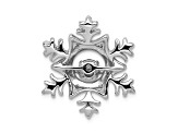 Rhodium Over 14k White Gold Vibrant Moving Diamond Snowflake chain slide