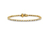 Emerald Cut White Lab-Grown Diamond G-H SI 14K Yellow Gold Tennis Bracelet 4.30ctw