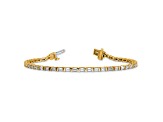 Emerald Cut White Lab-Grown Diamond G-H SI 14K Yellow Gold Tennis Bracelet 4.30ctw