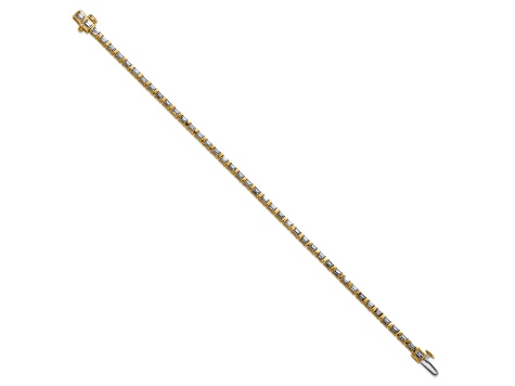 Emerald Cut White Lab-Grown Diamond G-H SI 14K Yellow Gold Tennis Bracelet 4.30ctw