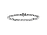 Emerald Cut White Lab-Grown Diamond G-H SI 14K White Gold Tennis Bracelet 7.40ctw