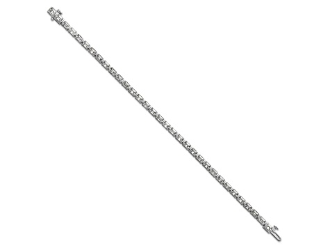 Emerald Cut White Lab-Grown Diamond G-H SI 14K White Gold Tennis Bracelet 7.40ctw