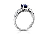 1.31ctw Sapphire and Diamond Ring in 14k White Gold