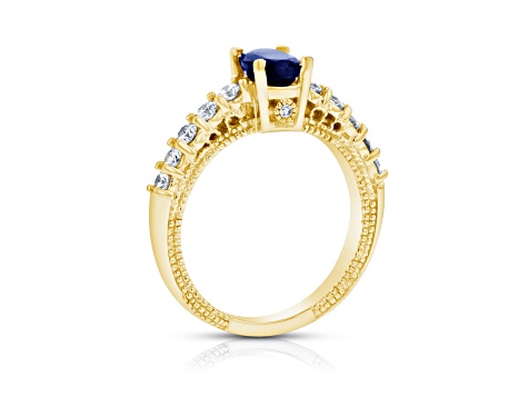 1.31ctw Sapphire and Diamond Ring in 14k Yellow Gold
