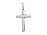 Rhodium Over 14K White Gold 1/10ct. Diamond Cross with Heart Pendant