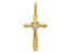 14K Yellow Gold Diamond Cross with Heart Pendant