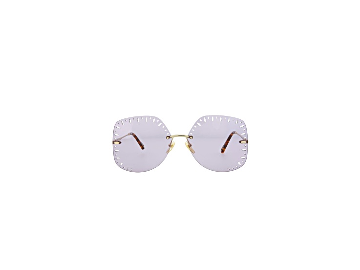Chloe YSE Square Rimless Frame Gold Tone Sunglasses with