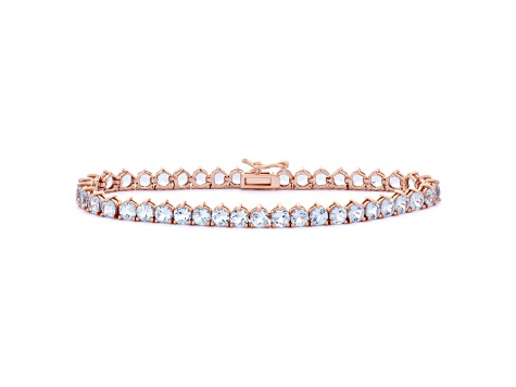 Lab Created Spinel 14K Rose Gold Over Sterling Silver Tennis Bracelet 10.75ctw