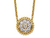 14K Yellow Gold Lab Grown Diamond SI1/SI2, G H I, Circle 18 Inch Necklace 0.32ctw