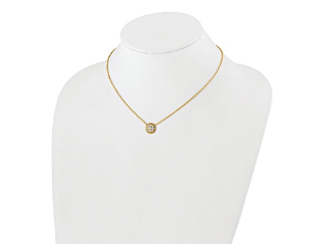 14K Yellow Gold Lab Grown Diamond SI1/SI2, G H I, Circle 18 Inch Necklace 0.32ctw