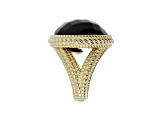 Judith Ripka Black Onyx 14K Gold Clad Verona Ring