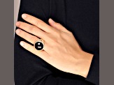 Judith Ripka Black Onyx 14K Gold Clad Verona Ring