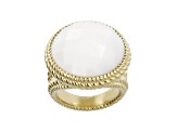 Judith Ripka White Agate 14K Gold Clad Verona Ring