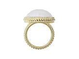 Judith Ripka White Agate 14K Gold Clad Verona Ring
