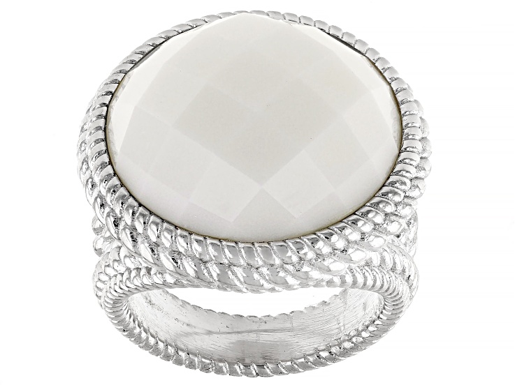 アクセサリー RIRI Judith Ripka White Agate Rhodium Over Sterling Silver Verona