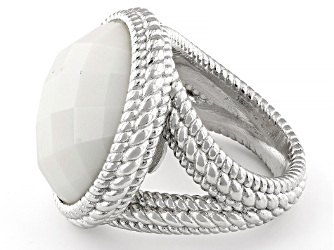 Judith Ripka White Agate Rhodium Over Sterling Silver Verona