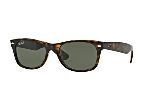 Ray-Ban New Wayfarer Tortoise/Green Polarized 55 mm Sunglasses RB2132 902/58 55